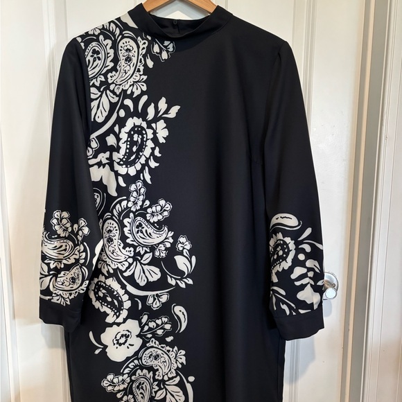 Zara Dresses & Skirts - Zara Women’s NWT Black and Cream Elegant Long Sleeve Wedding Guest Dress XL